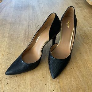 Black Snake Skin Heels